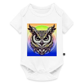 Eule - Baby Premium Kurzarmbody - Weiß - Vorne