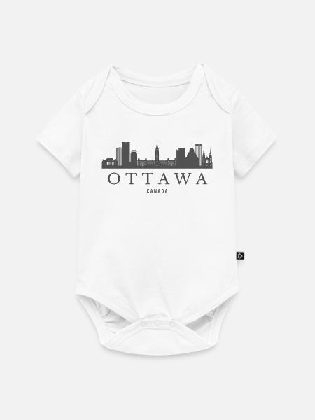 Ottawa-Skyline Kanada, Ottawa-Silhouette - Baby Premium Kurzarmbody - Weiß