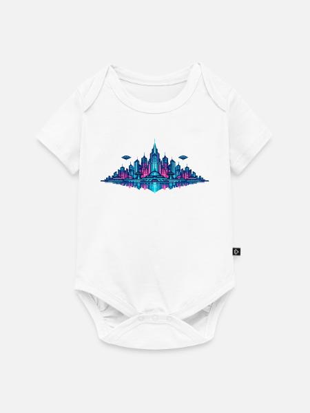Neonstadt Reflektion - Baby Premium Kurzarmbody - Weiß