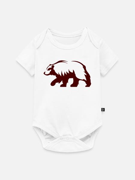 Waldbär Silhouette - Baby Premium Kurzarmbody - Weiß
