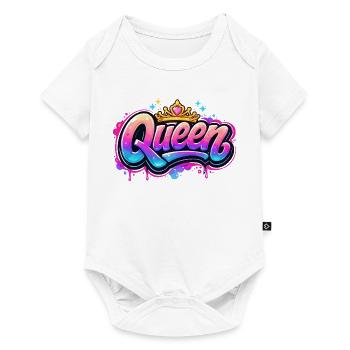 Queen Graffiti Kronen-Design - Baby Premium Kurzarmbody - Weiß - Vorne