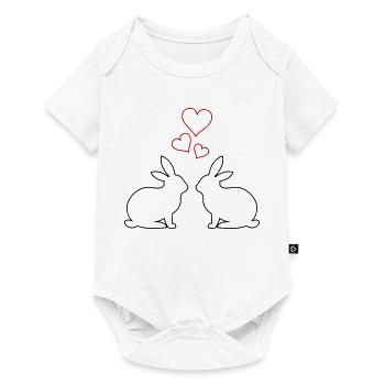 Cœurs de Lapin - Body à manches courtes Premium Bébé - blanc - Devant