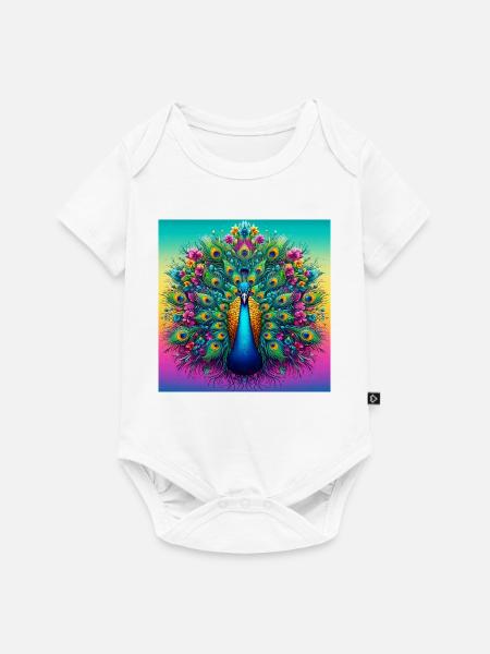 Pfau - Baby Premium Kurzarmbody - Weiß