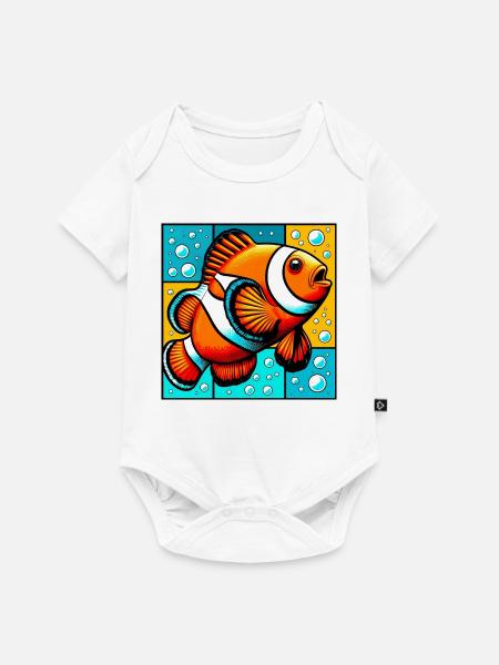 Clownfisch - Baby Premium Kurzarmbody - Weiß
