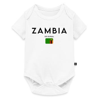 Sambische Flagge, elegantes minimalistisches Design - Baby Premium Kurzarmbody - Weiß - Vorne