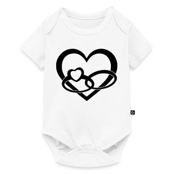 Black Heart & Wedding Rings - Love & Wedding - Baby Premium short-sleeve bodysuit - white - Front