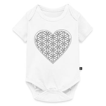 Heart & Flower of Life - Love & Positive Vibes Shirt - Baby Premium short-sleeve bodysuit - white - Front