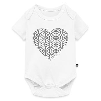 Cœur avec fleur de vie - Amour, spiritualité et style - Body à manches courtes Premium Bébé - blanc - Devant