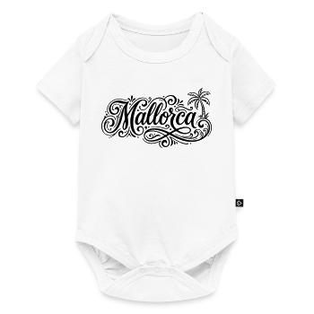 Mallorca Schrift Palmen - Baby Premium Kurzarmbody - Weiß - Vorne