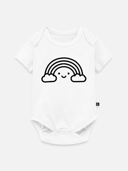Regenbogen - Baby Premium Kurzarmbody - Weiß