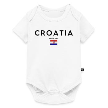 Drapeau croate, design minimaliste élégant - Body à manches courtes Premium Bébé - blanc - Devant