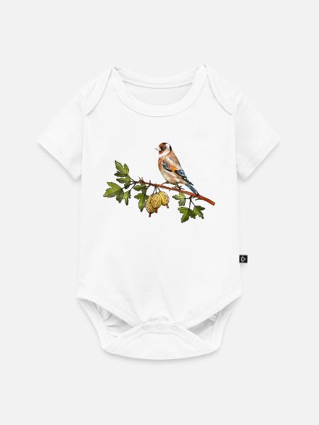 Bunter Vogel - Baby Premium Kurzarmbody - Weiß