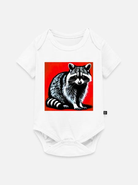 Waschbär - Baby Premium Kurzarmbody - Weiß