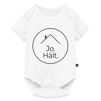 Dachdecker Jo Hält Spruch Badge - Baby Premium Kurzarmbody - Weiß - Vorne