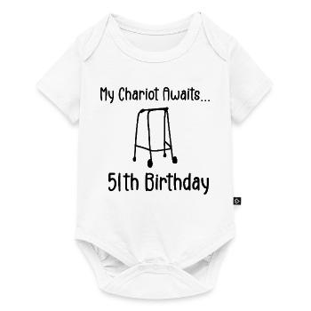 51th Birthday Party Funny 51 Years Old Birthday - Baby Premium short-sleeve bodysuit - white - Front