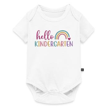 Hallo Kindergarten – Back to School-Design - Baby Premium Kurzarmbody - Weiß - Vorne