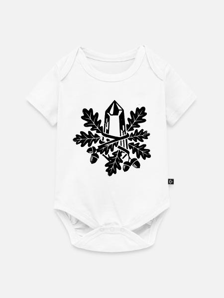 Kristall Eichenblatt Magie Wald - Baby Premium Kurzarmbody - Weiß