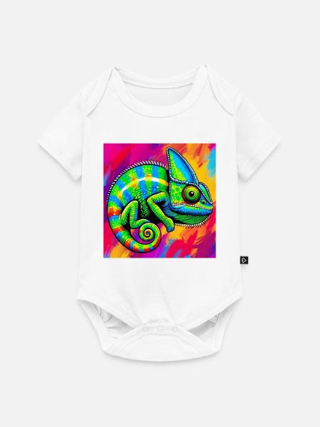 Chamäleon - Baby Premium Kurzarmbody - Weiß