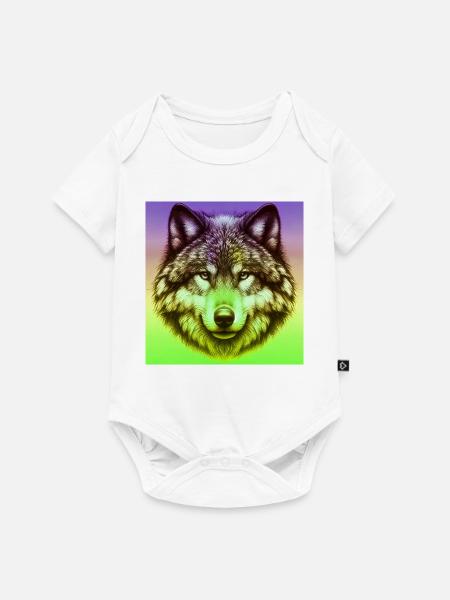 Wolf - Baby Premium Kurzarmbody - Weiß