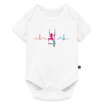 Aerialist Hearbeat ECG Cloud Swing Trapezoid - Baby Premium short-sleeve bodysuit - white - Front