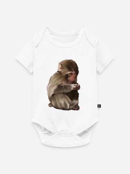 Punch - das einsame Äffchen - Baby Premium Kurzarmbody - Weiß