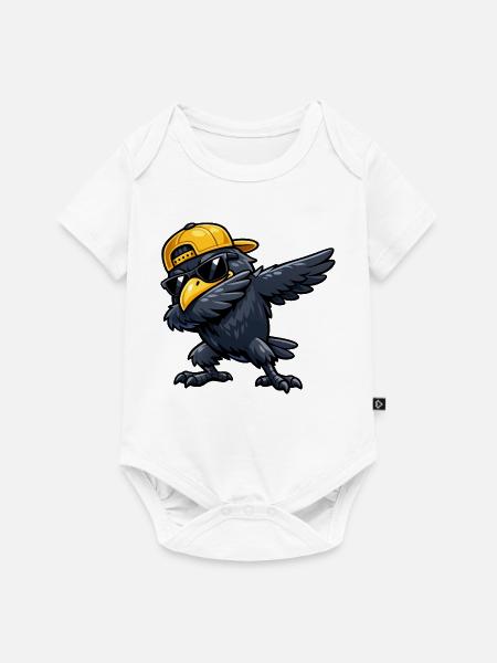 Dabbing Raven - Baby Premium Kurzarmbody - Weiß
