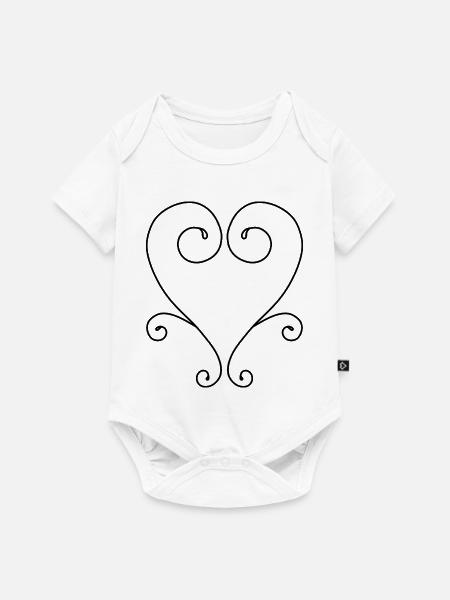 Wirbelherz-Design - Baby Premium Kurzarmbody - Weiß