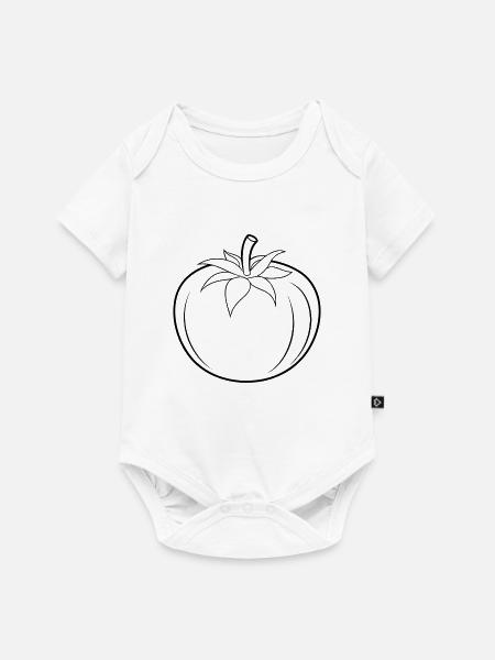 Tomatenumriss - Baby Premium Kurzarmbody - Weiß