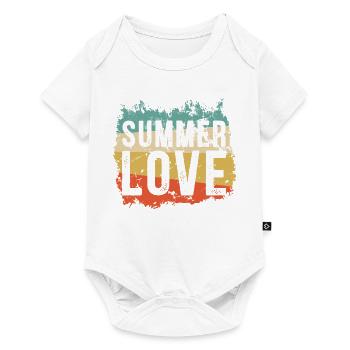Summer Love in Retro Grunge - Baby Premium short-sleeve bodysuit - white - Front