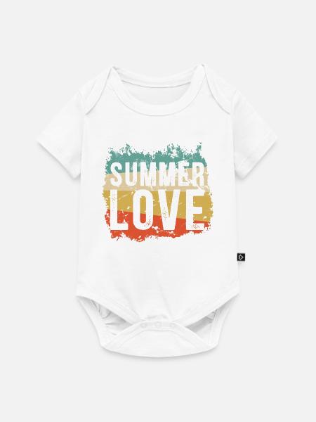 Sommerliebe im Retro Grunge - Baby Premium Kurzarmbody - Weiß