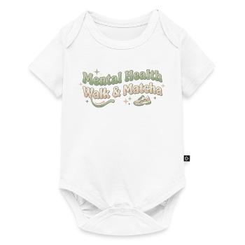 Matcha Walk Tee Spaziergang Trend Grüntee - Baby Premium Kurzarmbody - Weiß - Vorne