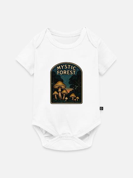 Mystic Forest Mushrooms - Baby Premium Kurzarmbody - Weiß