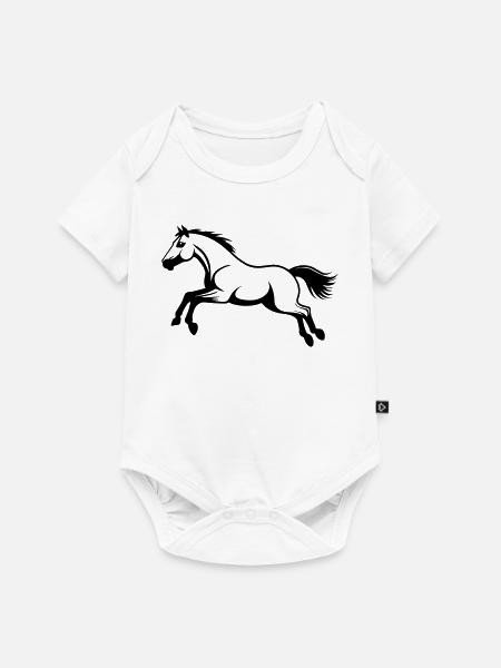 Pferdestil-Sprung - Baby Premium Kurzarmbody - Weiß
