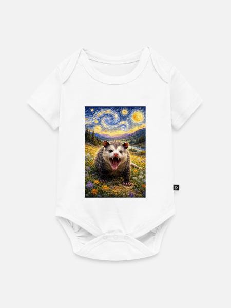 Opossum Sternennacht - Baby Premium Kurzarmbody - Weiß