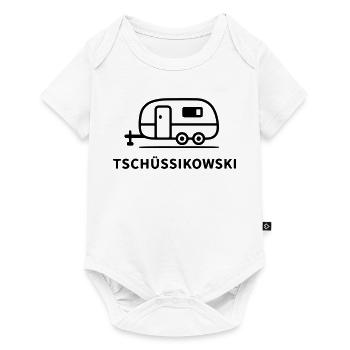 Tschüssikowski Camping Urlaub Wohnwagen Ferien - Baby Premium Kurzarmbody - Weiß - Vorne