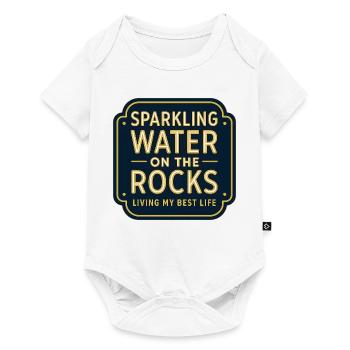 Sparklendes Wasser auf Felsen Neon - Baby Premium Kurzarmbody - Weiß - Vorne
