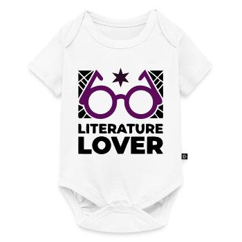 Literature Lover Brille Text - Baby Premium Kurzarmbody - Weiß - Vorne