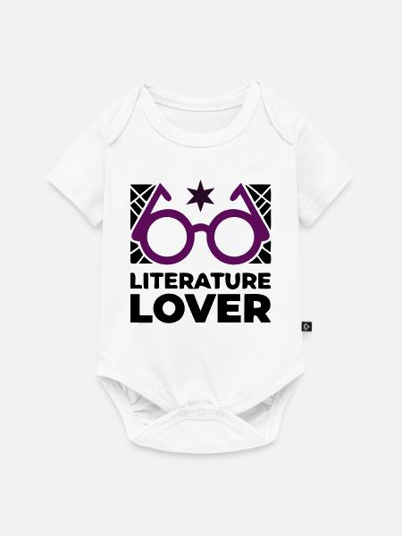 Literature Lover Brille Text - Baby Premium Kurzarmbody - Weiß