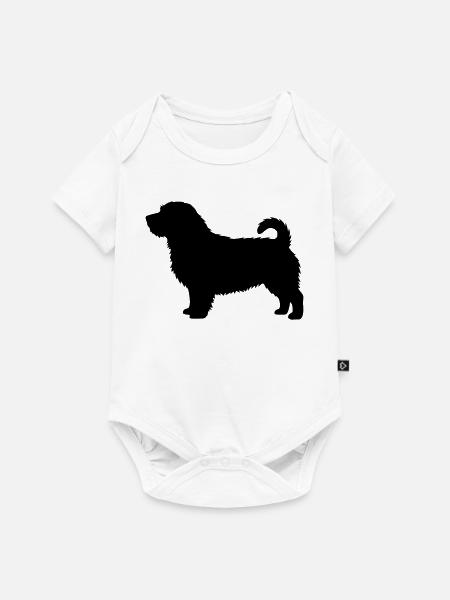 Norfolk-Terrier-Silhouette - Baby Premium Kurzarmbody - Weiß