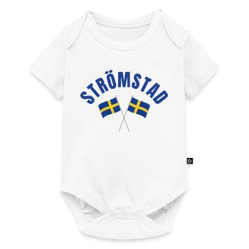 Strömstad Swedish Flags in Crosses - Baby Premium short-sleeve bodysuit - white - Front