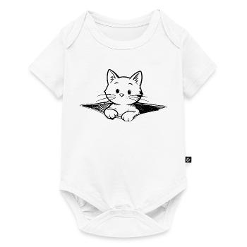 Kitten in a pouch illustration - Baby Premium short-sleeve bodysuit - white - Front