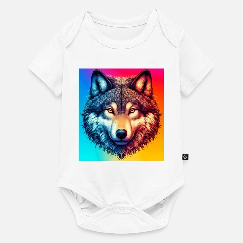 Loup - Body à manches courtes Premium Bébé - blanc