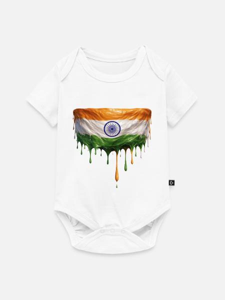 Indischer Flaggen Kunst - Baby Premium Kurzarmbody - Weiß