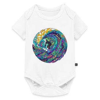 Vague de surf psychédélique - Body à manches courtes Premium Bébé - blanc - Devant