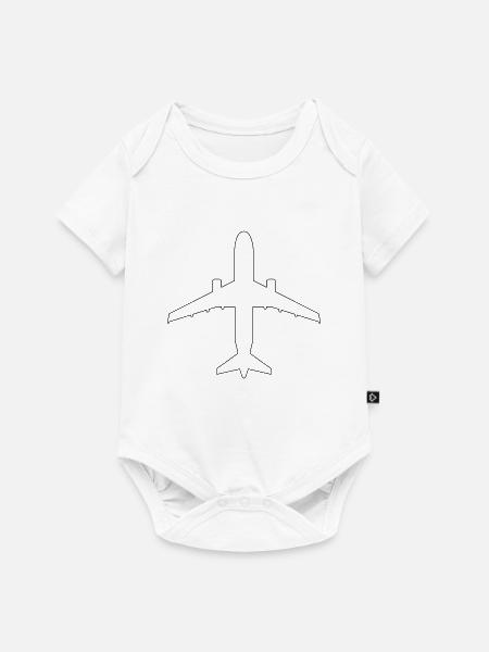 Flugzeugumriss - Baby Premium Kurzarmbody - Weiß