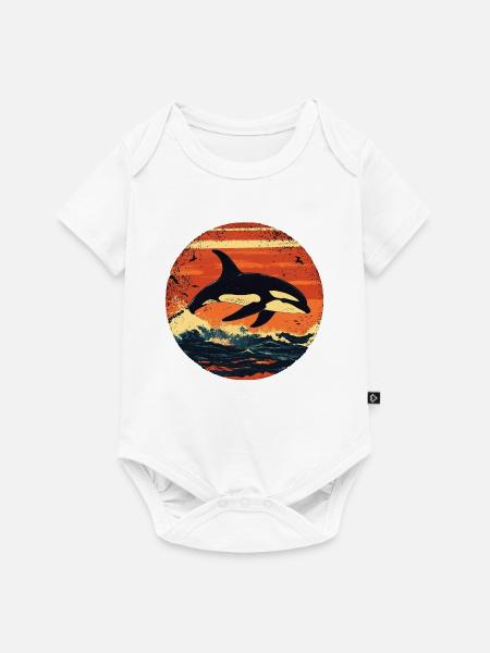 Orca - Baby Premium Kurzarmbody - Weiß