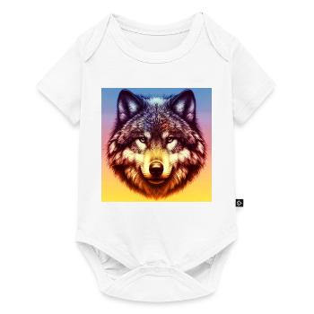 Wolf - Baby Premium Kurzarmbody - Weiß - Vorne
