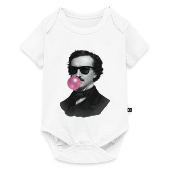Edgar Allan Poe avec du chewing-gum et des lunettes de soleil - Body à manches courtes Premium Bébé - blanc - Devant
