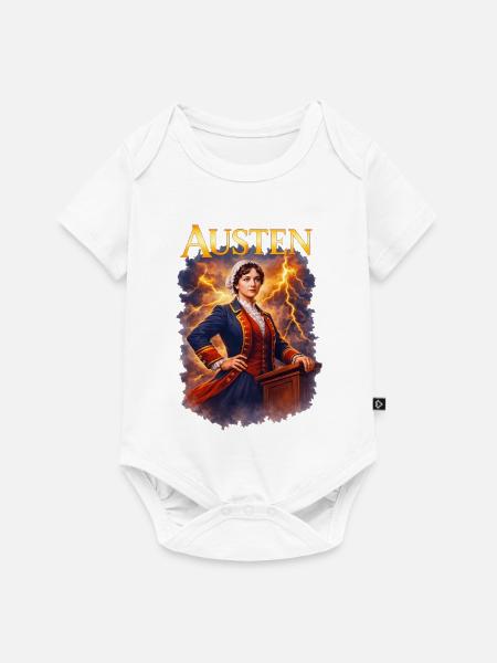 Jane Austen Porträt - Baby Premium Kurzarmbody - Weiß