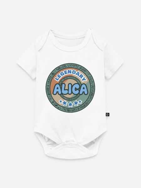 Geschenk für Alica - Baby Premium Kurzarmbody - Weiß